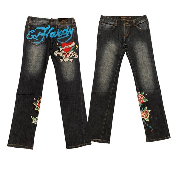 Ed Hardy Other - ed hardy 'love slowly kills' jeans vintage